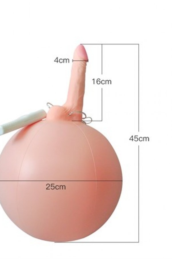 16 cm Realistik Titreşimli İnflatable Pilates Toplu Vibratör Penis