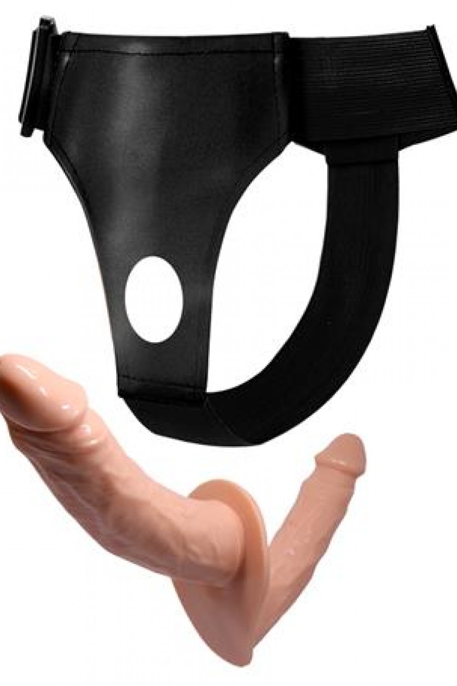 Belden Bağlamalı Çift Taraflı İçi Dolu Strapon Penis