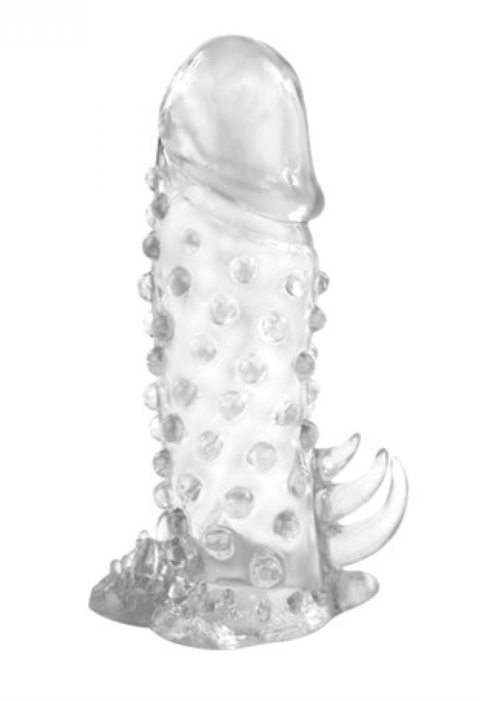 13,5 cm Klitoral Uyarıcılı Tırtıklı Penis Kılıfı