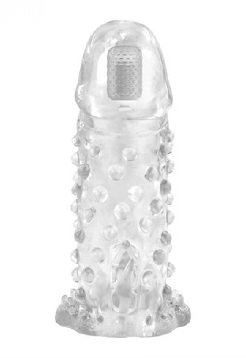 13,5 cm Klitoral Uyarıcılı Titreşimli Şeffaf Penis Kılıfı