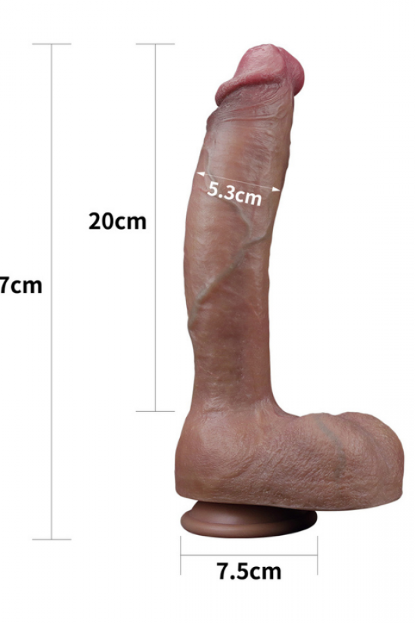 10.5 İnç Dual layered Platinum Silicone Cock