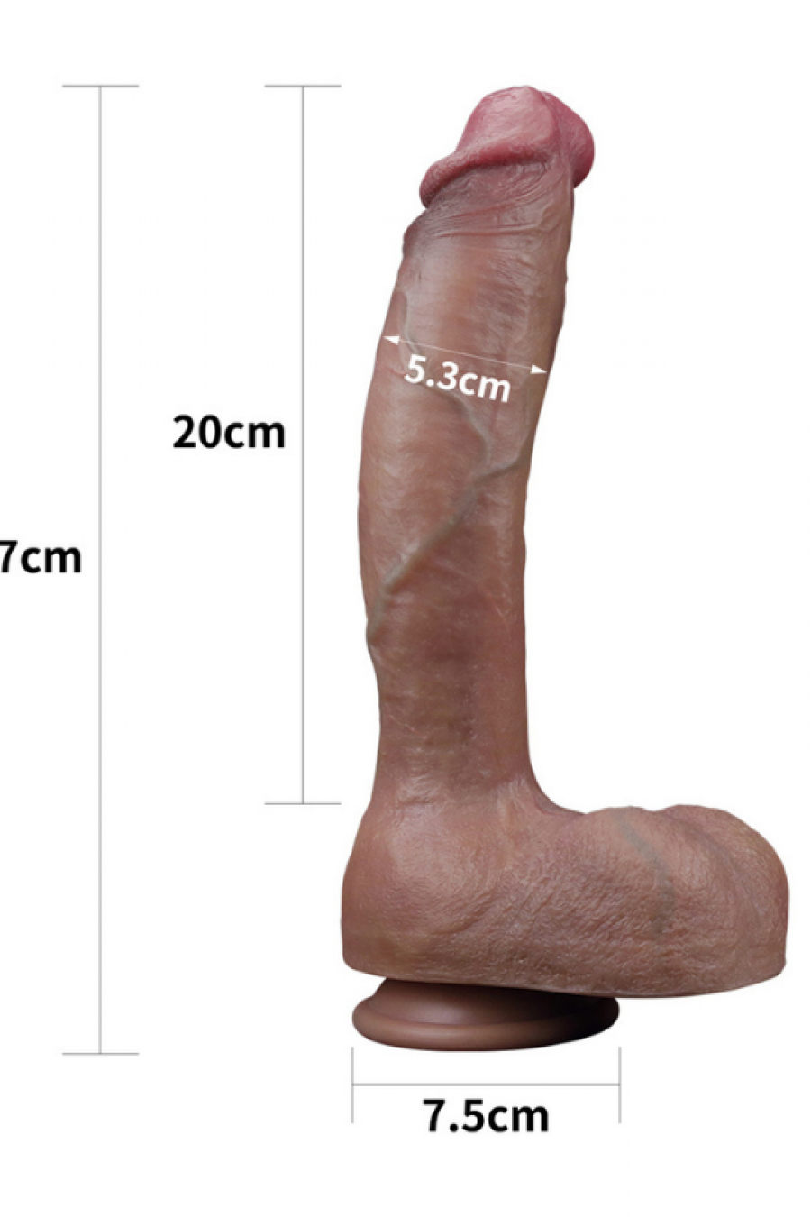 10.5 İnç Dual layered Platinum Silicone Cock