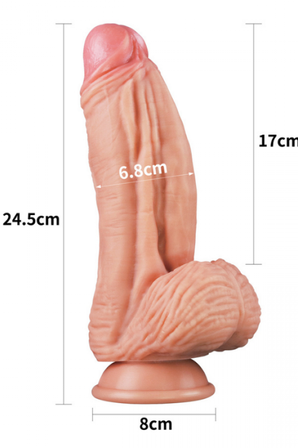 10 İnç Dual layered Platinum Silicone Cock - Flesh