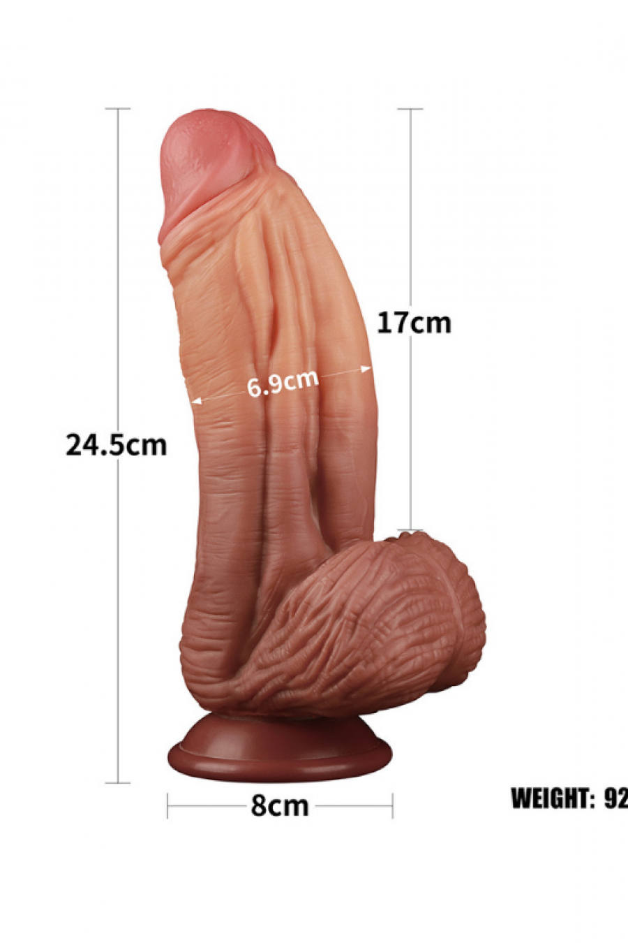 10 İnç Dual layered Platinum Silicone Cock Dildo