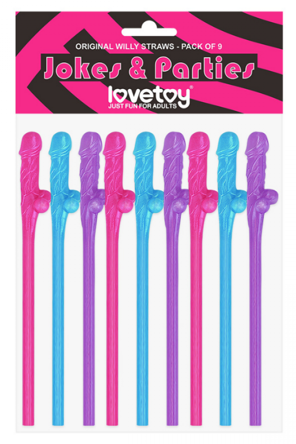 Jokes & Parties Original Willy Straws – Pack of 9 Dildo Pipet