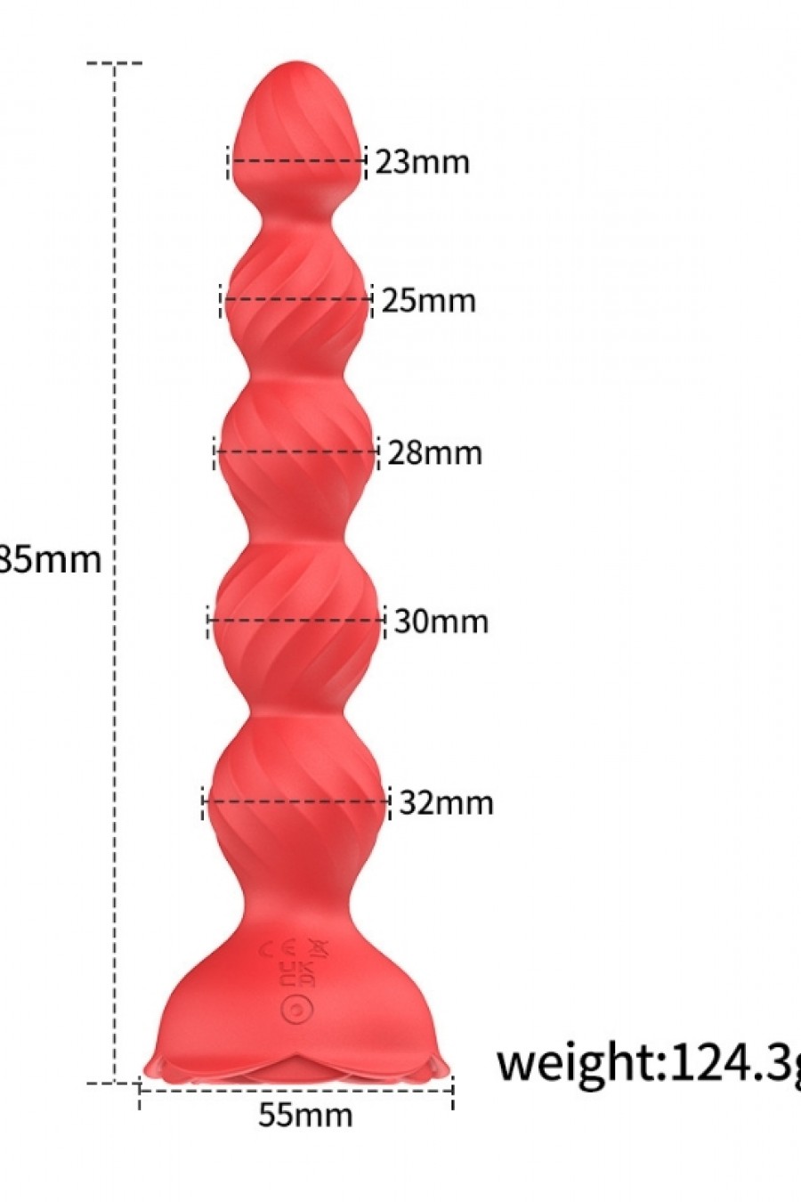 Telefon Kontrollü Haley Rose Pulled Beads Anal Plug – Siyah