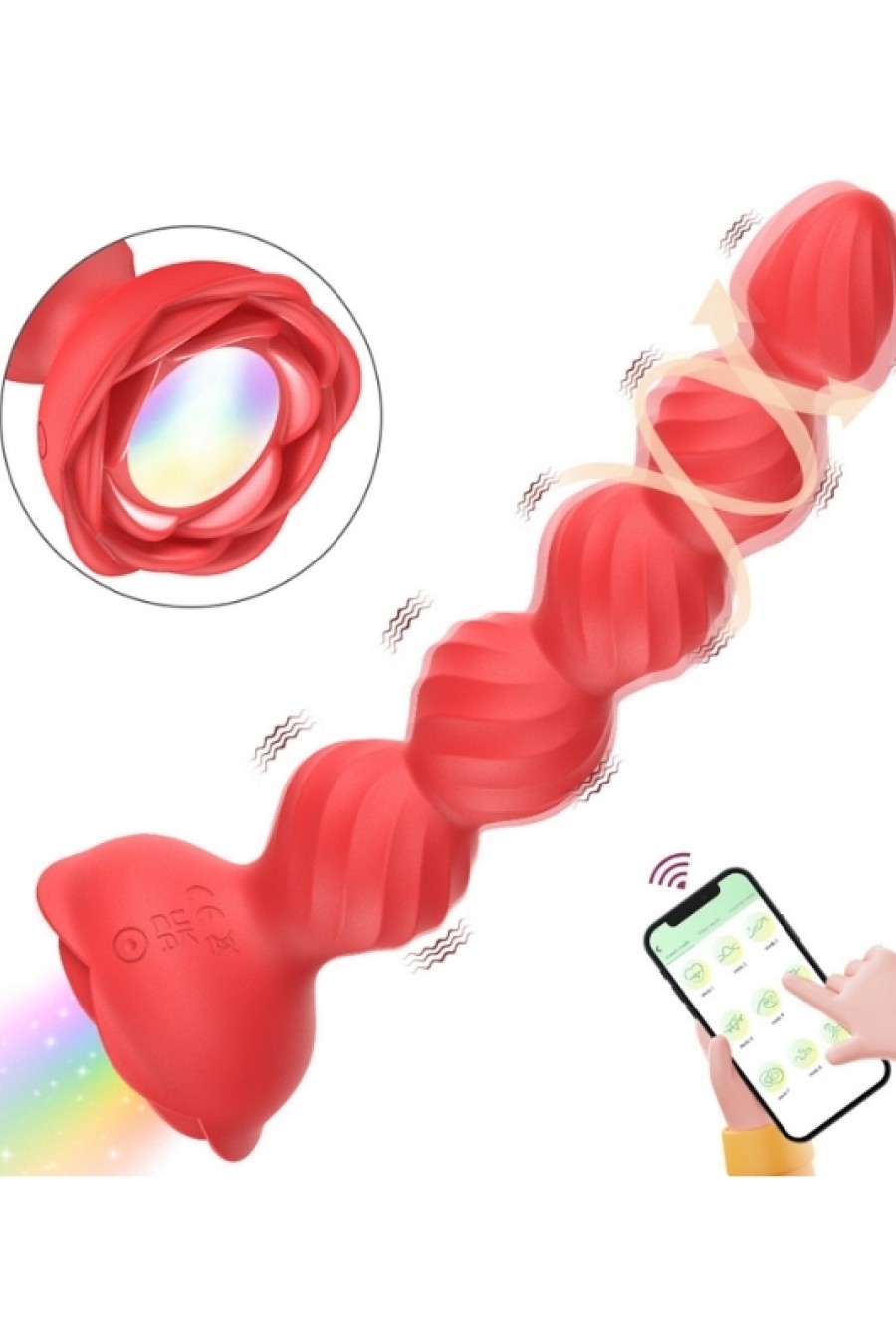 Telefon Kontrollü Haley Rose Pulled Beads Anal Plug – Siyah