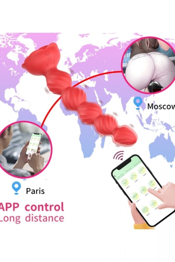 Telefon Kontrollü Haley Rose Pulled Beads Anal Plug – Siyah