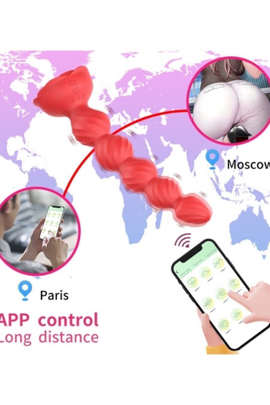 Telefon Kontrollü Haley Rose Pulled Beads Anal Plug – Siyah