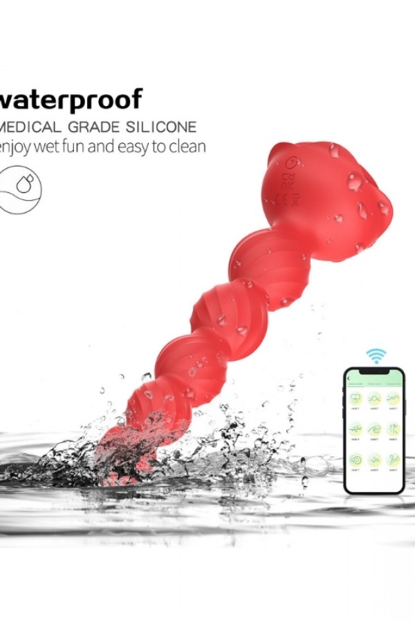 Telefon Kontrollü Haley Rose Pulled Beads Anal Plug – Siyah