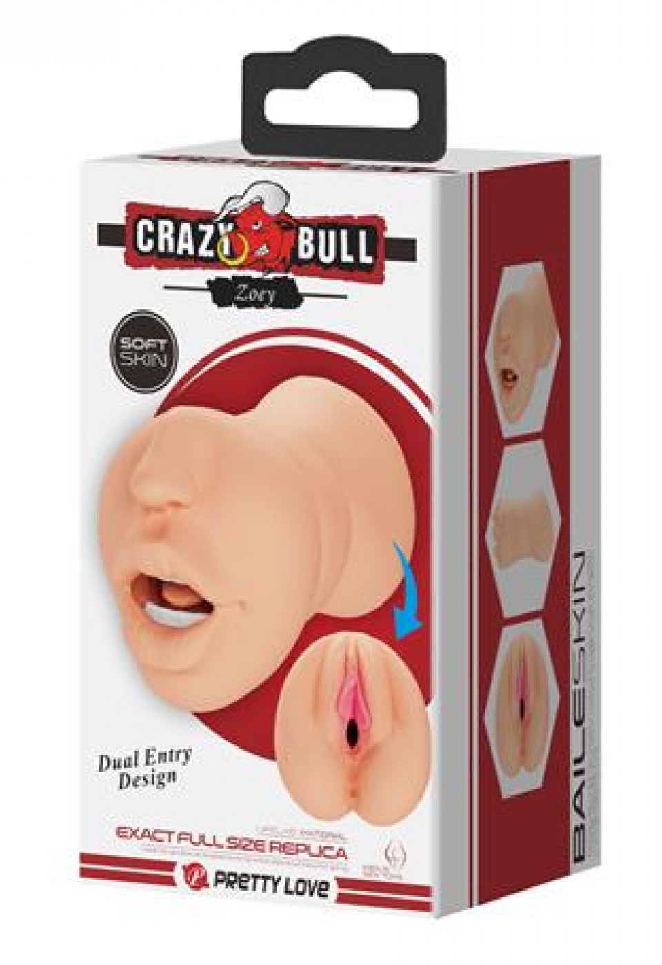 3 Boyutlu Ten Rengi Suni Oral & Vajinal Mastürbatör - Zoey